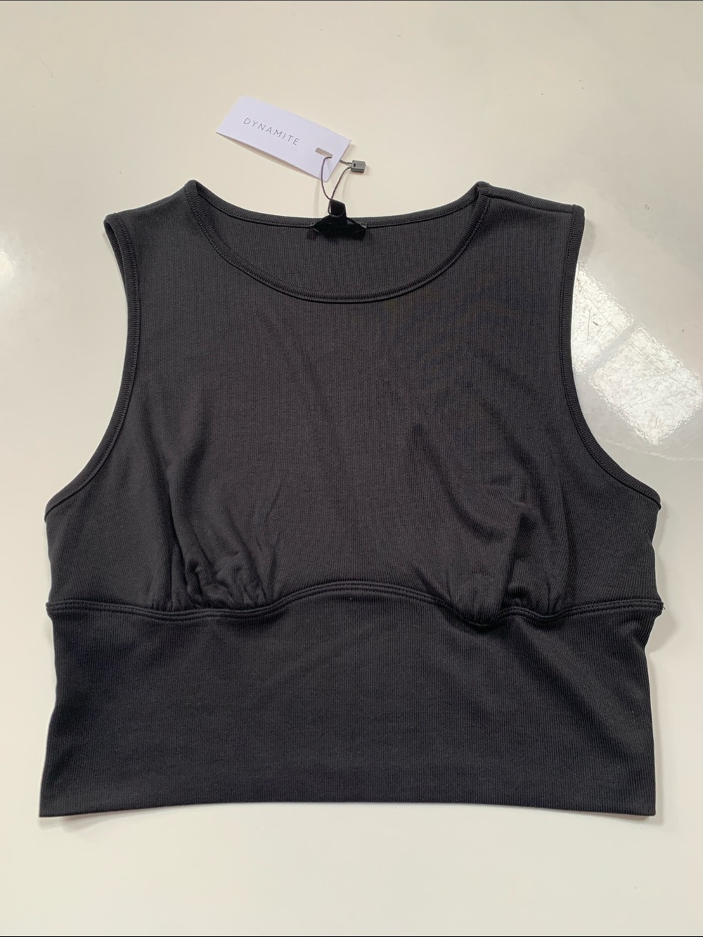 [M] Dynamite Black Cropped Sleeveless Tank